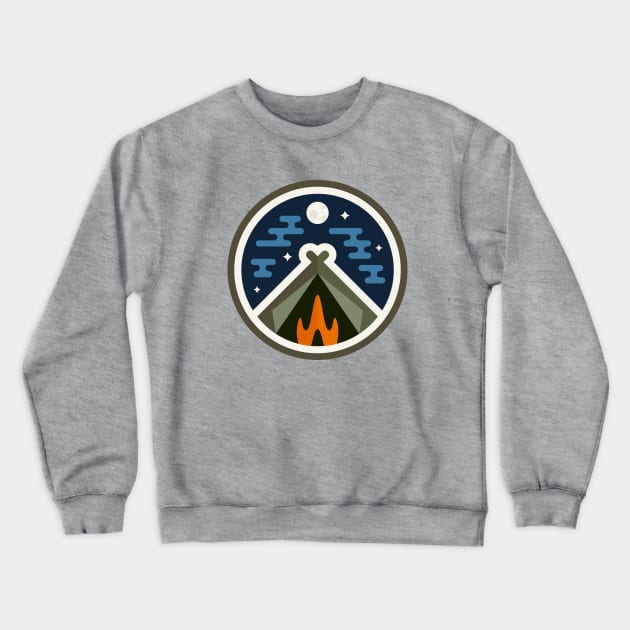 Camp Badge Crewneck Sweatshirt by emberstudio